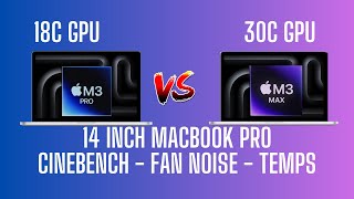 2023 Macbook Pro 14  M3 Pro vs M3 Max  M3 Pro 18C GPU  M3 Max 30C GPU  Cinebench  Fan and Heat [upl. by Nacul883]