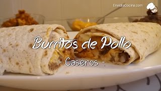 Burritos de Pollo  Receta Picante Fácil y Sencilla [upl. by Esojnauj]