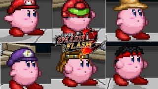 SSF2 123 All Kirby Hats And Powers  Super Smash Flash 2 [upl. by Rob340]