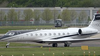 GULFSTREAM G700 N702GD departs Farnborough Will this be Elon Musks new plane 8 May 2023 [upl. by Ibocaj]