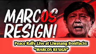 MARCOS RESIGN Thousands Demand President Marcos Resignation at Peace Rally [upl. by Tasiana]