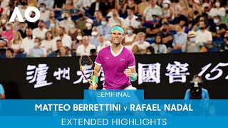 Matteo Berrettini v Rafael Nadal Extended Highlights SF  Australian Open 2022 [upl. by Ellatnahc]