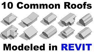 10 Common Roof Shapes Modeld in Revit Tutorial [upl. by Uria]