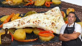 ¡BRUTAL este 🐟 Bacalao al horno con patatas panaderas 🥰 [upl. by Attenauqa522]