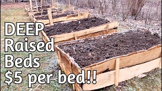 Raised Beds  Design and Build  Hugelculture Style and VERY low cost 5 per bed [upl. by Latrice160]