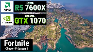 Ryzen 5 7600X  GTX 1070  FORTNITE DX12 [upl. by Ahsilla]