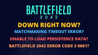 Battlefield 2042 Matchmaking Timeout  Unable To Load Persistence Data BF2042 Battlefield 2042 Down [upl. by Norrab445]