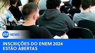 Começa o prazo de inscrição para o ENEM  SBTNewsnaTV 280524 [upl. by Aes]