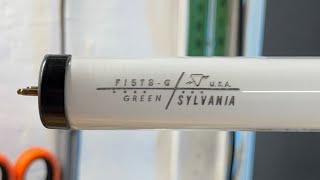 vintage NOS Sylvania F15T8G 15W T8 Green blackender fluorescent tube [upl. by Wilsey]