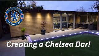 Garden Room Bar for a Chelsea fan Games Room full build [upl. by Narcis]