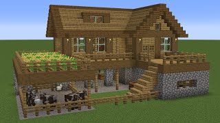 Minecraft  How to build an Country Survival House [upl. by Ahsiekram]