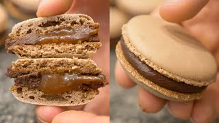 Schokolade Macarons Rezept  Salzkaramell Macarons selber machen [upl. by Jaenicke854]