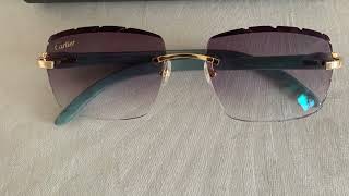 Cartier sunglasses Tiffany blue woods [upl. by Hcirteid]