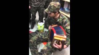 Swiss Army Soldier playing traditional Swiss Music [upl. by Ramled]