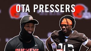 Marquise Goodwin and Denzel Ward OTA Press Conferences  Cleveland Browns [upl. by Sheffie864]