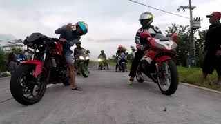 Test sound top speed drag ninja 250 vs r25 vs megelli sportbike banyuwangi [upl. by Eednus142]