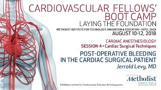 Postoperative Bleeding in the Cardiac Surgical Patient Jerrold Levy MD [upl. by Iggem]