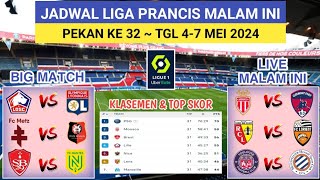 Jadwal Liga Prancis Pekan ke 32  LILLE vs LYON  AS MONACO vs CLERMONT  LIGUE 1 FRANCE 202324 [upl. by Anik]