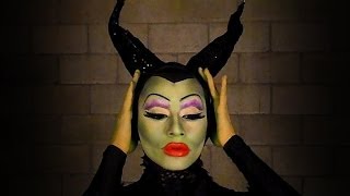 SHOCKING MALEFICENT TRANSFORMATION DRAGTHEATER MAKEUP [upl. by Yraunaj]