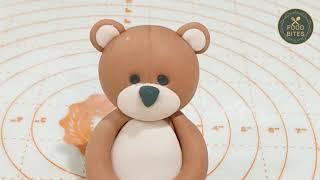 Teddy bear fondant cake topper [upl. by Anaib]