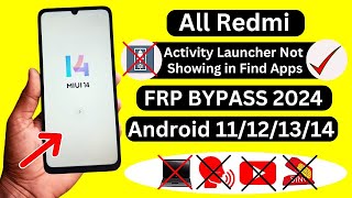 All Redmi MIUI 14 Frp Bypass Activity Launcher Not Working ❌  Redmi Android 1314 FRP UnlockBypass [upl. by Adnamra902]