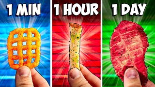 1 minuto vs 1 hora vs 1 día Snacks por VANZAI COCINANDO [upl. by Enedan]