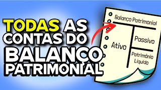 TODAS AS CONTAS BALANÇO PATRIMONIAL  ATIVO PASSIVO CIRCULANTE NÃO CIRCULANTE PATRIMÔNIO LÍQUIDO [upl. by Eeluj]