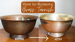 How to Clean Brass Tarnish  Restoring Antique Brass Bowl  Thrift Flip [upl. by Anawal]