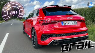 Audi RS3 8Y GRAIL Exhaust 400hp 0280 kmh acceleration🏁  by Automann in 4K [upl. by Elise987]