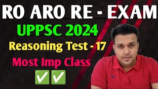 RO ARO Reasoning Test  17  most imp MCQ🔥  Study for civil services gyan sir csat preparation [upl. by Yadsnil]