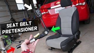 CHEVROLET CRUZE FRONT SEAT BELT PRETENSIONER REMOVAL REPLACEMENT CHEVY CRUZE [upl. by Aleicarg773]