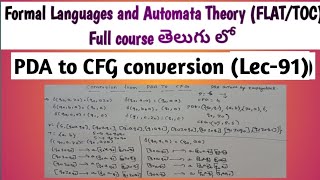 PDA to CFG conversion example  equivalence between PDA and CFG [upl. by Allenrad124]