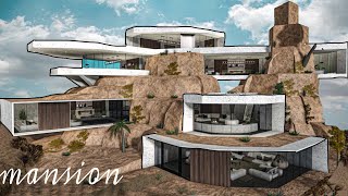 Bloxburg Mansion Mountain Modern House  House Build  Roblox [upl. by Nero]