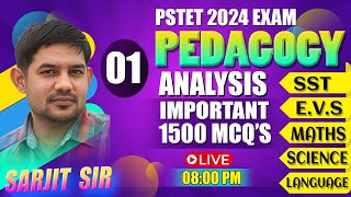 Pedagogy Analysis  Important 1500 Mcqs SSt EVS MATHS SCIENCE LANGUAGE  DAY01  0800 PM [upl. by Kippie]