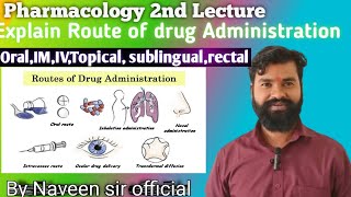 Various routes of drug Administration  Oral  parenteral  Topical  Sublingual Naveen sir [upl. by Norga900]