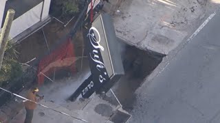 Sinkhole on Peachtree Street  Aerials [upl. by Launce]