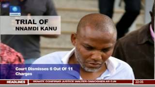 Court Rearraigns Nnamdi Kanu Dismisses 6 Out Of 11Count Charges [upl. by Kcirdaed]