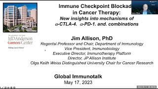 quotImmune Checkpoint Blockade in Cancer Therapyquot by Dr Jim Allison [upl. by Emmalynne694]