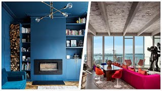 75 Blue Wall Paneling Living Room Design Ideas Youll Love 🔴 [upl. by Jesselyn978]