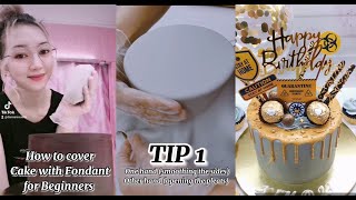 How to Cover a Cake with Fondant for BEGINNERS [upl. by Neerak]