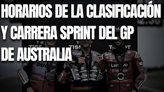 MOTOGP HOY HORARIOS CLASIFICACIÓN CARRERA SPRINT GP AUSTRALIA [upl. by Nwahsek]