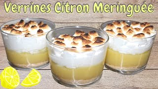 Tarte Au Citron Meringuée En Verrine super facile et rapide [upl. by Tada118]