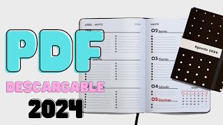 Agenda 2024 para Imprimir Plantilla en PDF barata y completa Como hacerla y encuadernacion fácil [upl. by Ibrik219]