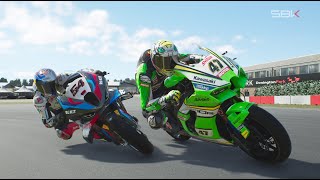 AXEL BASSANI VS TOPRAK RAZGATLIOGLU  WSBK DONINGTON PARK INGGRIS  SBK 24 GAMEPLAY REPLAY [upl. by Ethelda]