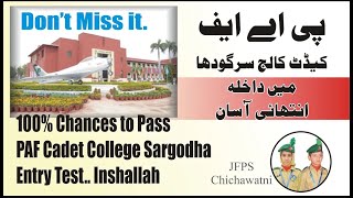 PAF Cadet College SargodhaLower Topa Muree Most Informative JFPS Chichawatni Too easy to pass [upl. by Einnoj685]