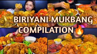 Asmr eating🔥Mutton Biriyani Chicke Biriyani Fish Biriyani mukbang amp Egg Biriyani 4x speed mukbang [upl. by Aztiray]