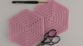 The Easiest Way to Make Hexagons in Minutes  How to Crochet Hexagon for Beginners [upl. by Einnaj]