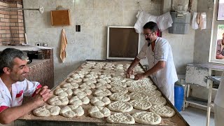 Baking BreadBaking Iranian BreadCooking Barbari Bread in Mazandaran Iran [upl. by Lad]