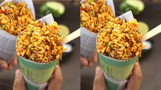 very tasty and spicy street style bhel puri churmuri  easy instant snacks recipes in just 2 mins [upl. by Selrahcnhoj]