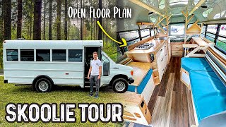 SIMPLE DIY Mini School Bus Camper Conversion Build [upl. by Publia]